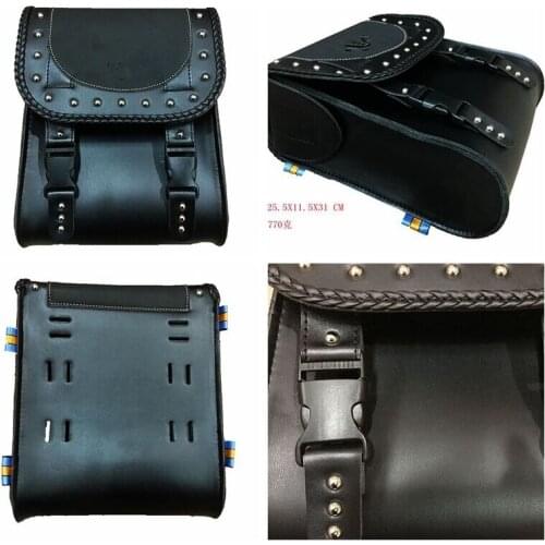 Universal PU Leather Saddle Bag Motorcycle Dual Sports Offroad Tool Kit Tail For Honda Kawasaki Suzuki Yamaha