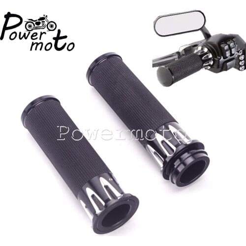 1 Pair Aluminum Motorcycle 1" 25mm Handle Bar Grips Hand Grips For Harley Softail Dyna FXDLS FLSTSE FLSTNSE FXSE Bobber Chopper