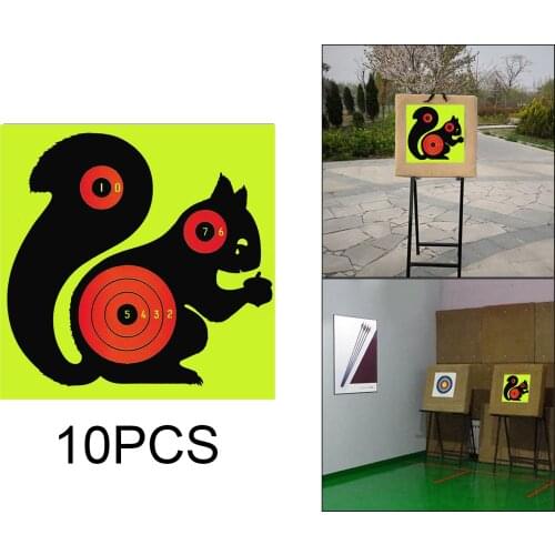 10PCS 8'' x 8'' Shooting Target Paper Hunting Bow Arrow Gauge Training Card Gun Rifle Practice Paintball Accessories