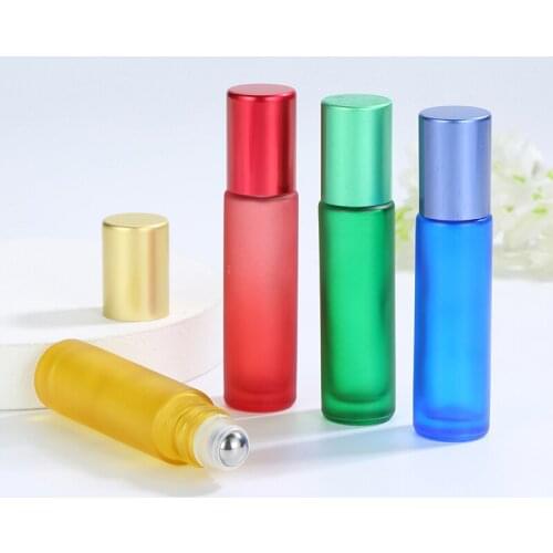 12pcs/lot High Quality 10ML Thick Glass Roll On Bottle Empty Perfume Essential Oil Vials with Stainless Steel Roller Ball