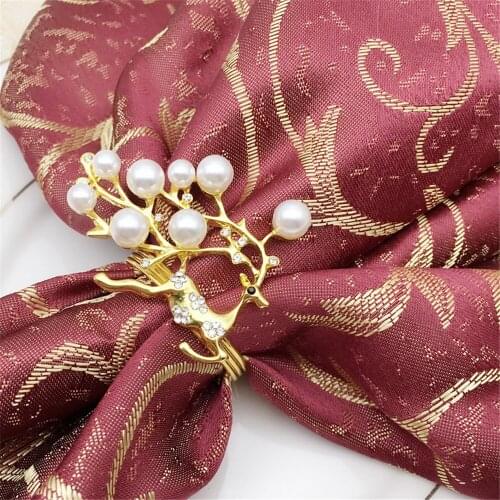 12PCS/Metal Christmas Deer Series Napkin Ring Desktop Decoration Used for Cocktail Party, Wedding Banquet, Holiday Party