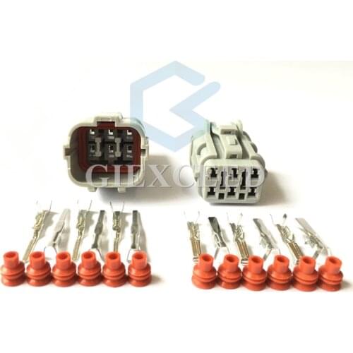 2 Sets 6 Pin 7123-7464-40 7222-7464-40 Automotive Connector Light Lamp Socket Tail Light Plug For Buick KIA Ford Hyundai