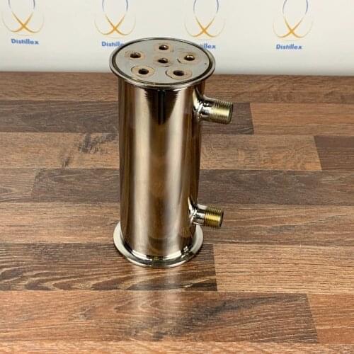 Clamp 3 " 76mm Flange OD91mm Copper Condenser, Dephlegmator, Reflux, Distiller Condenser. 200mm, 6 pipes . Copper 99,9