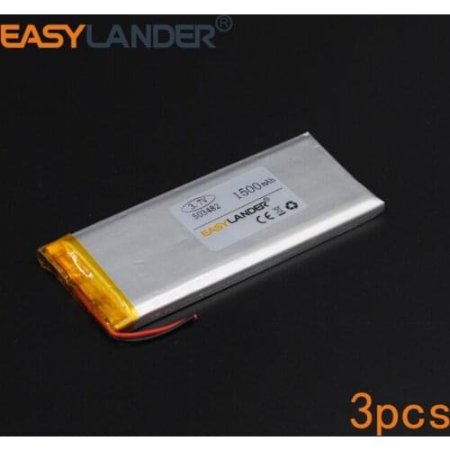 3pcs/Lot 3.7V 1500mAh 503482 Rechargeable li Polymer Li-ion Battery For bluetooth headset GPS PSP PDA MP3 MP4 MP5 053482