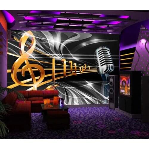 3d wallpaper custom dynamic music symbol bar KTV background wallpaper home decoration painting papel de parede