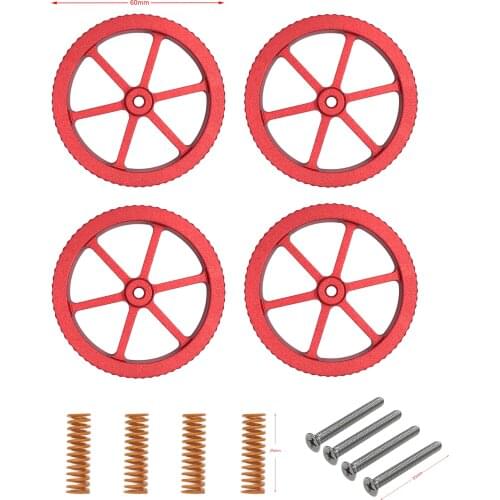 4PCS upgraded version of Creality3D printer accessories Ender-3s and CR-10s metal red finger screw nut leveling knob spring cove