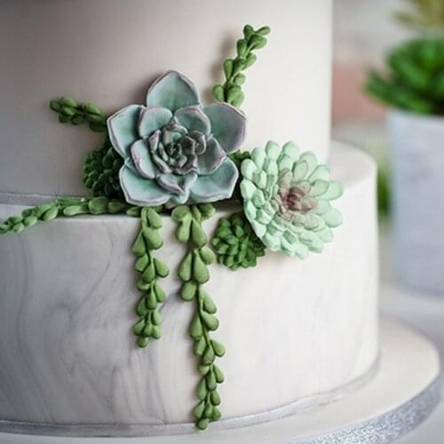 94PF Succulent Leaf Shape Silicone Material Fondant Moulds for DIY Candy Cake Clay Making Great Gifts for Children and Friend