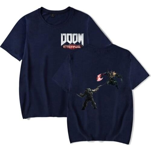 Aikooki New Fashion Doom Eternal T-shirt Men/Women Casual Round Neck Loose T-shirt Print Doom Eternal Cotton T-shirts Tees