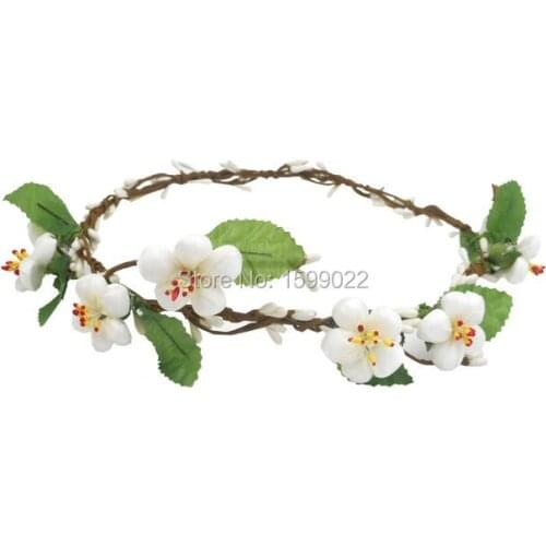 Artificial Flower Crown Foam Plum Blossom Floral Hair Wreath Wedding Bride Evening Ball Goddess Headdress Holiday Photo Props
