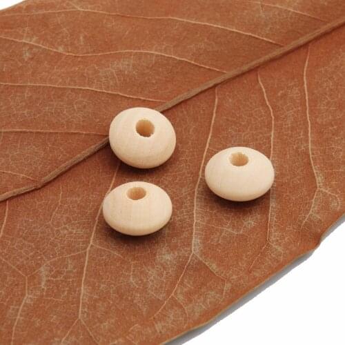 120pcs 13mm Natural Pill Shape Wood Fashion Bead Round Loose Unfinished Pendants Connectors Jewelry Making Findings WB58
