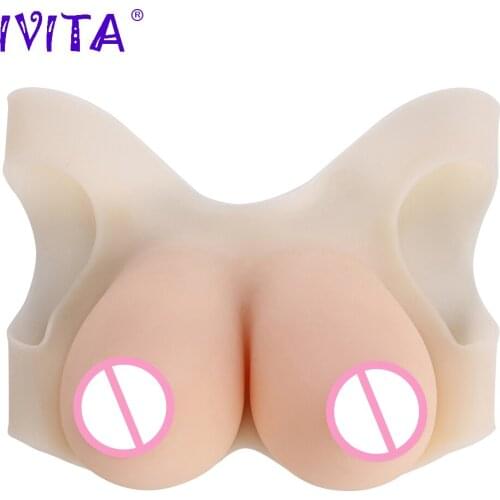 IVITA 2400g Realistic Silicone Breast Forms Fake False Boobs For Crossdressers Drag Queen Shemale Transgender Enhancer Cosplay