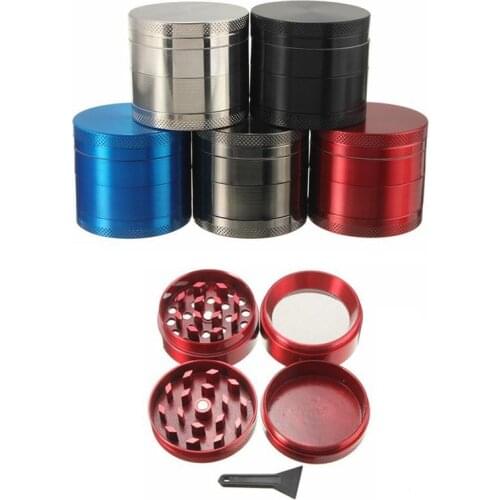 Metal Dry Herb Grinder 55mm Multicolor Spice Grinder Herb Shredder Magnetic Top 4 Parts Zicn Alloy Grinders