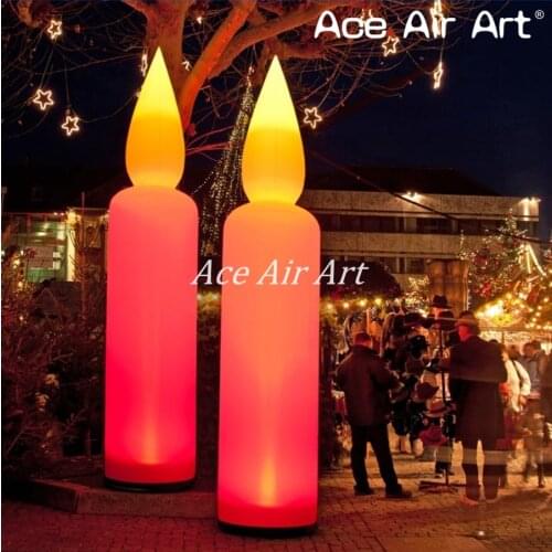 Top quatily Free standing inflatable light candle, inflatable Night decoration with 1 blower and 1 spotlight