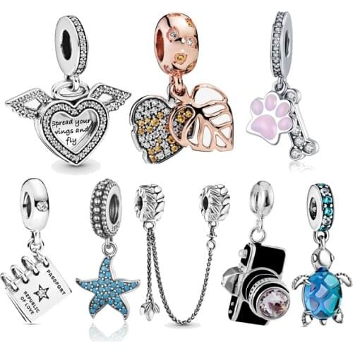 LByzHan s925 Sterling Silver Baby Carriage Colorful Dragon Fit Original 3mm Bracelet&Bangle Making Fashion DIY Jewelry For Women