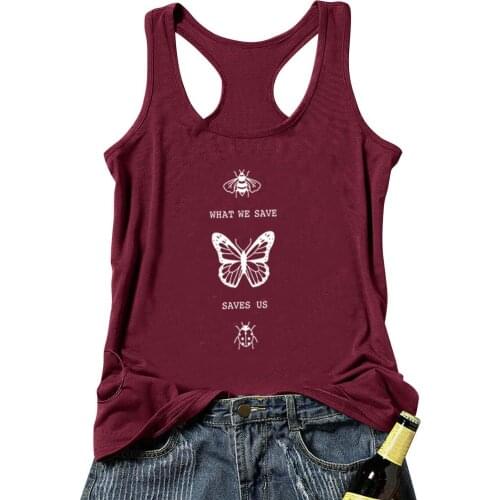 Vest What we save Graphic Tank Top Casual Summer Girl Sexy Sleeveless Cotton Vest shirts undershirt ladies outfits vest tees