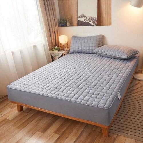 Soft Sanding Fabric Anti-mite Quilted Mattress Cover King Queen Size Padding Cotton Pad Protector Cover Not Including Pillowcase