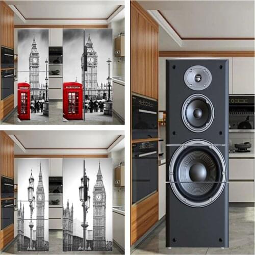 London Big Ben Wallpaper For Fridge City Street Scenery Refrigerator Sticker Loudspeaker Box Creative Modern Home Decor Mural