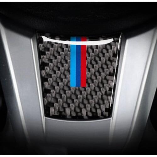 Carbon Fiber Car Interior Decoration Stickers Steering Wheel Emblem Sticker Decals Auto Car Accessories For BMW Z4 E89 2009-2015