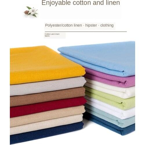 Dress Sofa Cover Fabric Cotton Linen Solid Color Cloth Diy Pants Sewing Black White Blue Pink Purple Green Red Brocade China