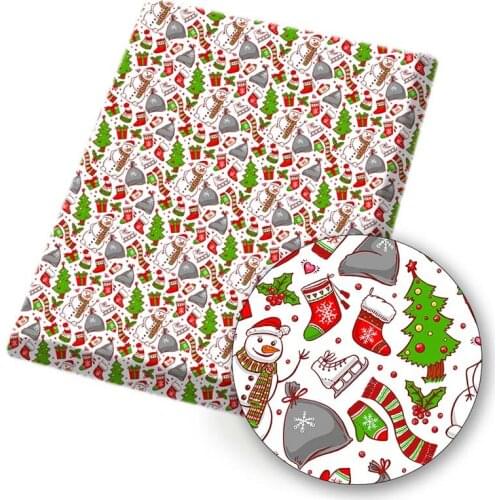 Christmas Polyester Cotton Fabric Printed Cloth Sheet DIY Dress Supplies Handmade Bag Material Home Textile Patches 45*150cm 1pc