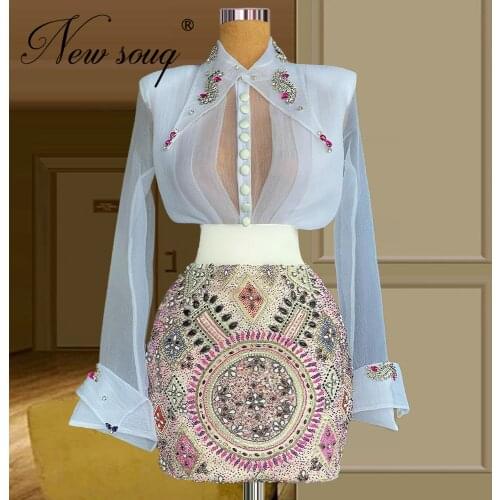 New Arrival Illusion Top Evening Dresses Gorgeous Beading Prom Dress For Weddings Vestido Customized Middle East Party Dress