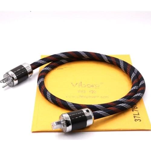 OCC US AC Audio Power Cable hifi US Power Cord cable Carbon Fiber with Rhodium plated EUR AC power plug Schuko plug