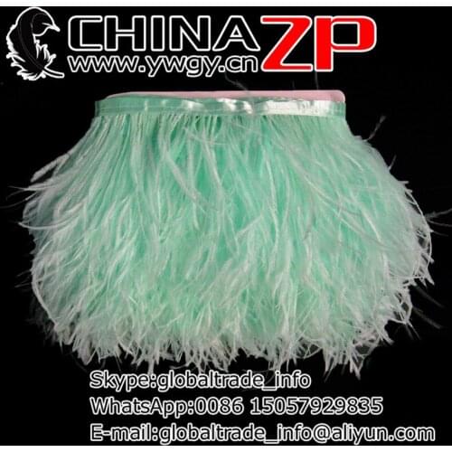 Manufacturer in CHINAZP Factory 20yards/lot Good Quality Dyed Mint Green Ostrich Feather Fringes Trim