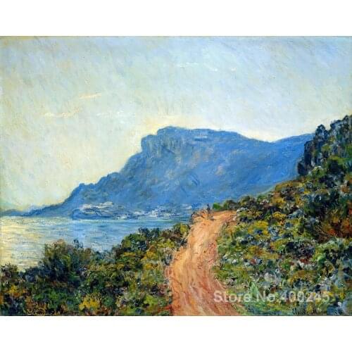 Landscape Oil Painting Claude La Corniche Sun by Claude Monet Room decor Hand painted High quality