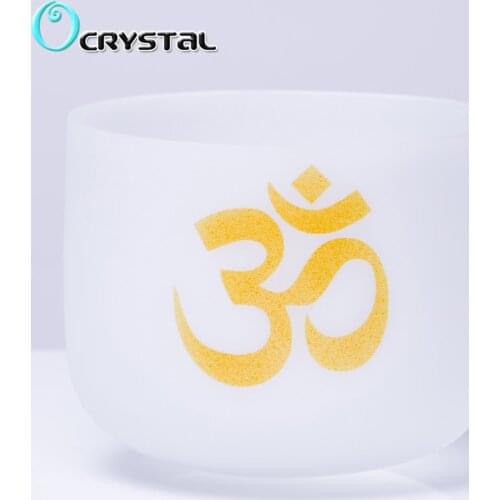 12inch OM design 440Hz 432Hz Note C/D/E/F/G/A/B Chakra Frosted Quartz Crystal Singing Bowls - Meditation