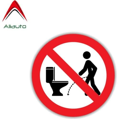 Aliauto Warning Car Sticker NO Hit The Toilet Decal Accessories PVC for Civic Mitsubishi Lada Golf Mini Cooper Kia Rio,12cm*12cm