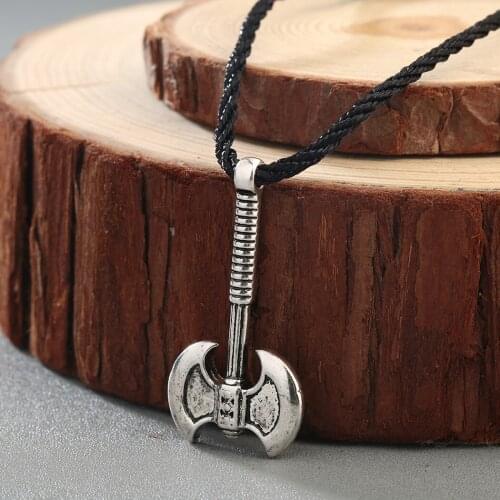 QIAMNI Men Slavic Axe Perun Nordic Amulet Pendant Necklace Greece Viking Deity of Thunder Lightning Soldiers Talisman Jewelry
