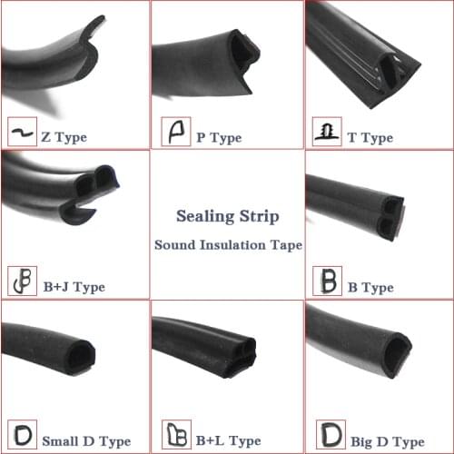 2M Car Door Rubber Seal Strip Auto Sealing Stickers For Door Trunk Windshield Sound Insulation Weatherstrip Interior Accessories