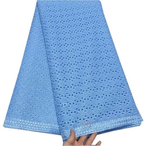 SJ Lace 2021 African 100% Cotton Lace Fabric Latest Polish Lace Men Voile Lace In Switzerland With Stones For Women Dress t3-72