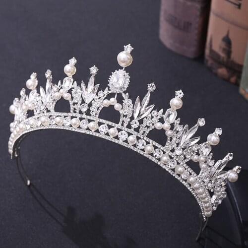Bridal Crown Jewelry Inlaid With Zircon Multicolor Baroque Pearls Bridal Wedding Accessories Bridal Dress Jewelry PT