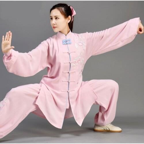 Traditional Chinese Clothing Taiji Long Sleeved Wushu Taichi Women Kungfu Uniform Suit Uniforms Tai Chi Exercise Clothing 12426