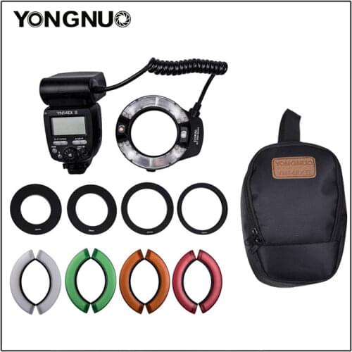 Yongnuo YN14EX II Macro LED Ring Flash Light M/TTL with 52mm 58mm 67mm 72mm Adapter Ring for Canon Camera DSLR 7D 60D 70D 700D