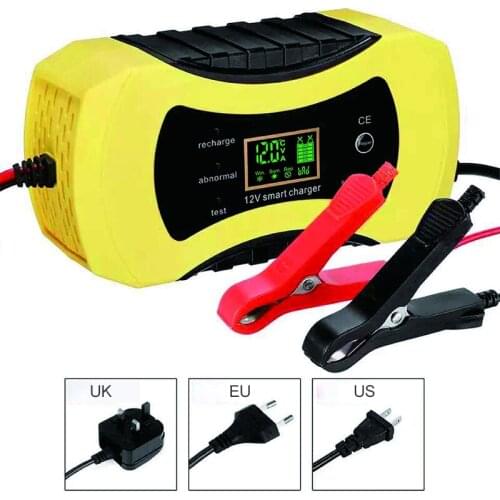 1pc 12V 8A Full Auto Car Battery Charger Power Pulse Repair Chargers Wet Dry Lead Acid Battery-Chargers Digital LCD Display