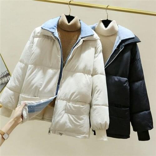 Woman Jacket Parkas Coat Winter Coat Woman Cotton Dress Short Denim Veste Femme