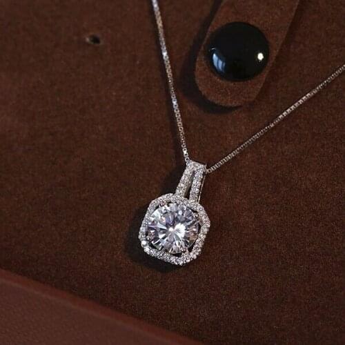 Womens square luxury AAA Zircon crystal Necklaces Pendants for banquet party delicate Simple style choker clavicle necklaces