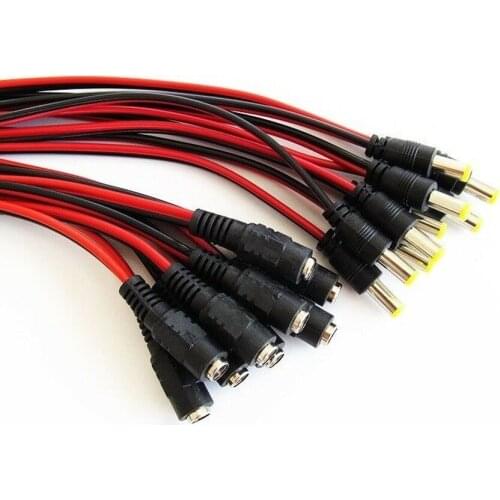 1-10pcs DC 12v cable 5.5*2.1mm connector wire male + female plug cable suitable for CCTV