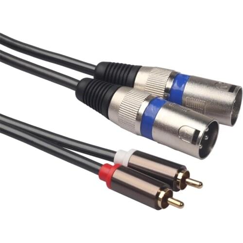 1.5m 4.9ft Dual XLR Male to Dual RCA Male Audio Signal Patch Adapter Cable /Dual XLR Female to Male Audio Cable for Microphone