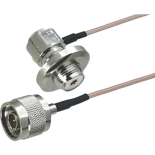 1Pcs RG316 UHF SO239 Female Bulkhead Right angle to N Male Plug Connector RF Coaxial Jumper Pigtail Cable For Antenna 4inch~10M