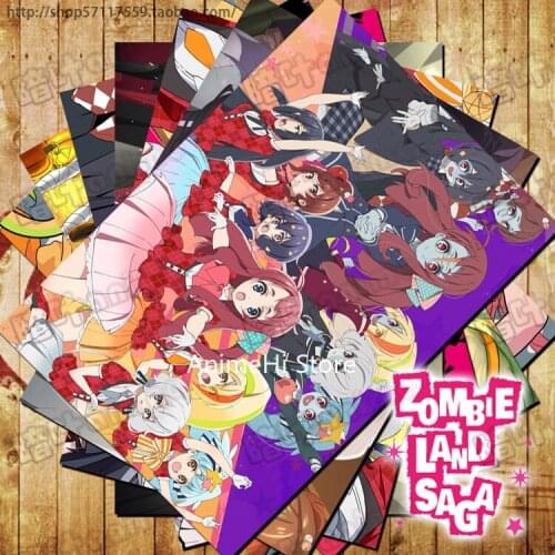 10 pcs/set Anime ZOMBIE LAND SAGA posters Minamoto Sakura Nikaido Saki Mizuno Ai wall pictures for Colletion A3 42x29CM Stickers