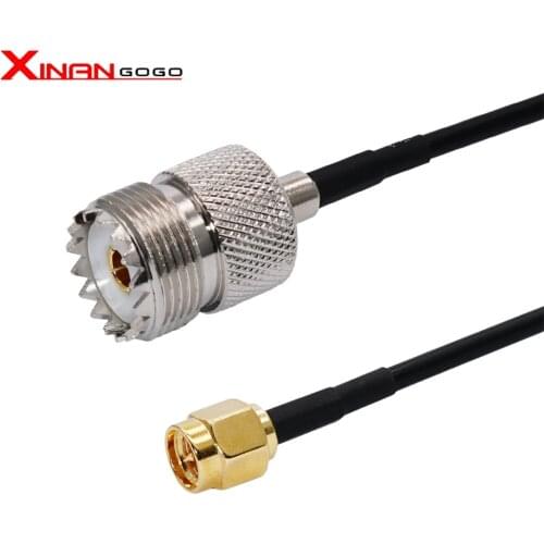 10PCS RF Coaxial cable SO239 UHF female to SMA male Straight type RG174 Cable 15CM Fast shipping