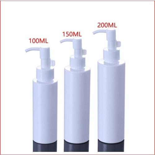 100/150/200ML PET plastic bottle Lotion white Press Pump shampoo Cosmetics container empty Foam Soap Refillable Bottles