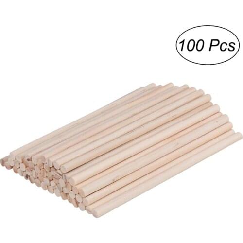 100pcs 30x0.6cm Round Wooden Pine Rods Sticks Premium Durable Wooden Dowel for Building Model Woodworking Crafts