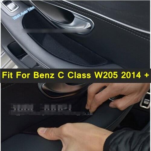 Auto Accessories Fit For Mercedes-Benz C Class W205 2014 - 2021 Front Door Armrest Storage Box Pallet Container Holder Tray 2PCS