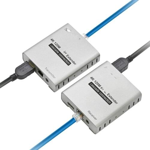 HDMI 2.0 4K 60HZ 60M HDMI-compatible Extender 1080P 120M Over RJ45 Ethernet Lan CAT5e Cat6 Cable Cascade Connection Extension