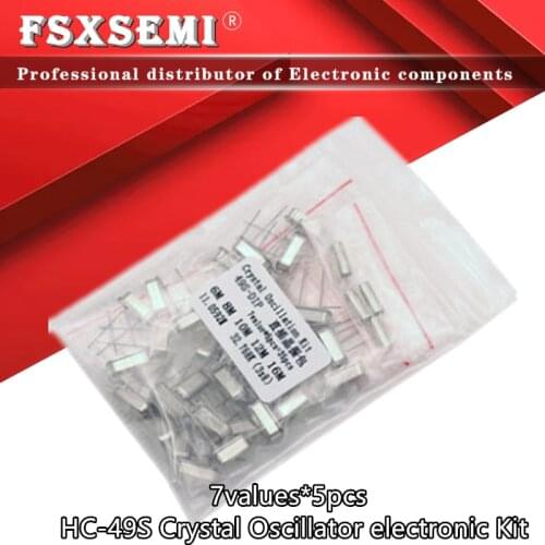 7values X 5pcs hc-49s DIP Crystal Oscillator electronic Kit resonator ceramic quartz resonator 32.768K 6 8 10 12 11.0592 16MHZ