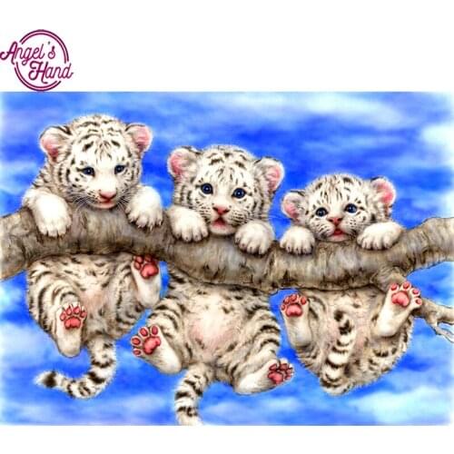 DIY diamond embroidery Cute tiger 5D Diamond painting Cross Stitch full square 3D Rhinestone mosaic decoration gift